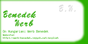benedek werb business card
